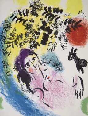 Les Amoureux au soleil rouge_Chagall